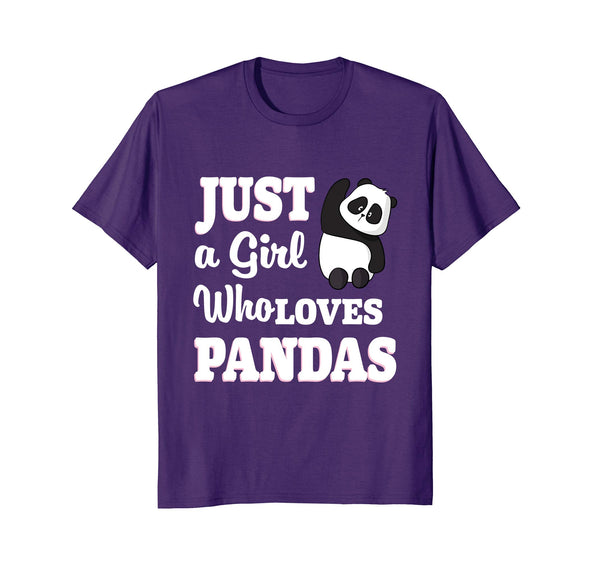 Great Just A Girl Who Loves Pandas Cute Gift For Girls  T-Shirt Purple