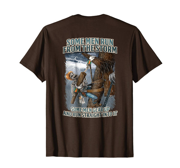 Cutest Proud Electrical Lineman  T-Shirt Brown