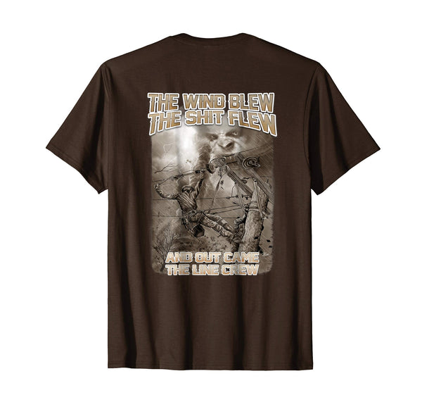 Adorable Out Came The Line Crew Electrical Lineman  T-Shirt Brown