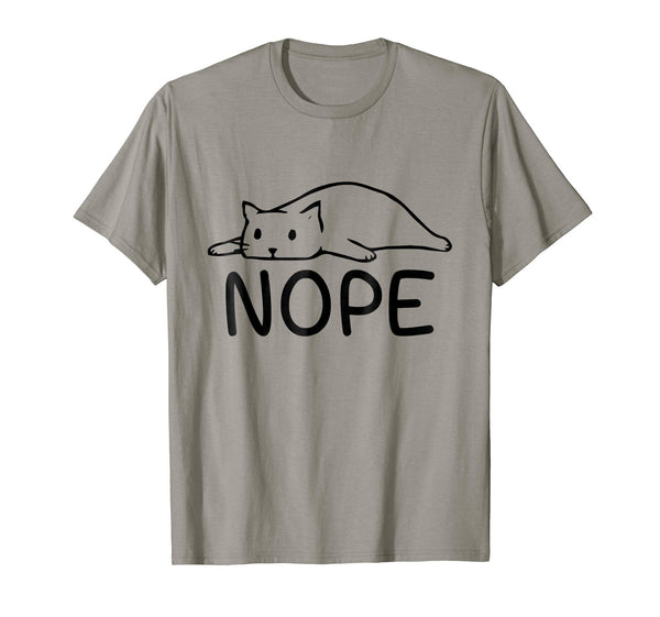 Cool Nope Funny Lazy Cat Nope Not Today Ca  T-Shirt Slate