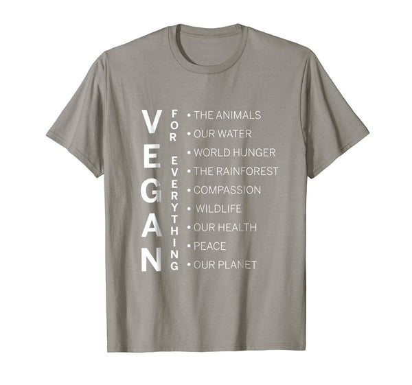 Wonderful Vegan Vegan For Everything  T-Shirt Slate