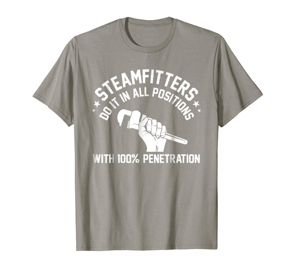 Cool Comical Steamfitter Guys Steam Pipe Welding Gifts  T-Shirt Slate