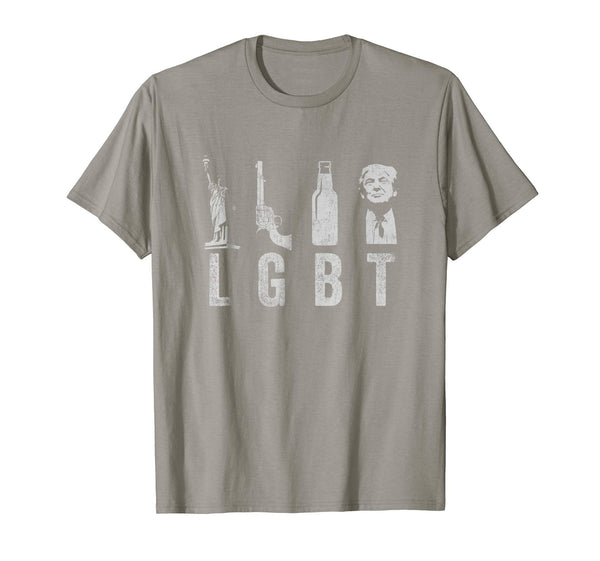 Beautiful Liberty Guns Beer Trump 2020 Lgbt Parody Funny Gift  T-Shirt Slate