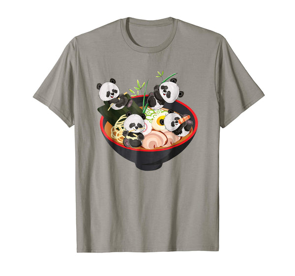Beautiful Kawaii Japanese Anime Panda Bowl Ramen Noodle Gift  T-Shirt Slate