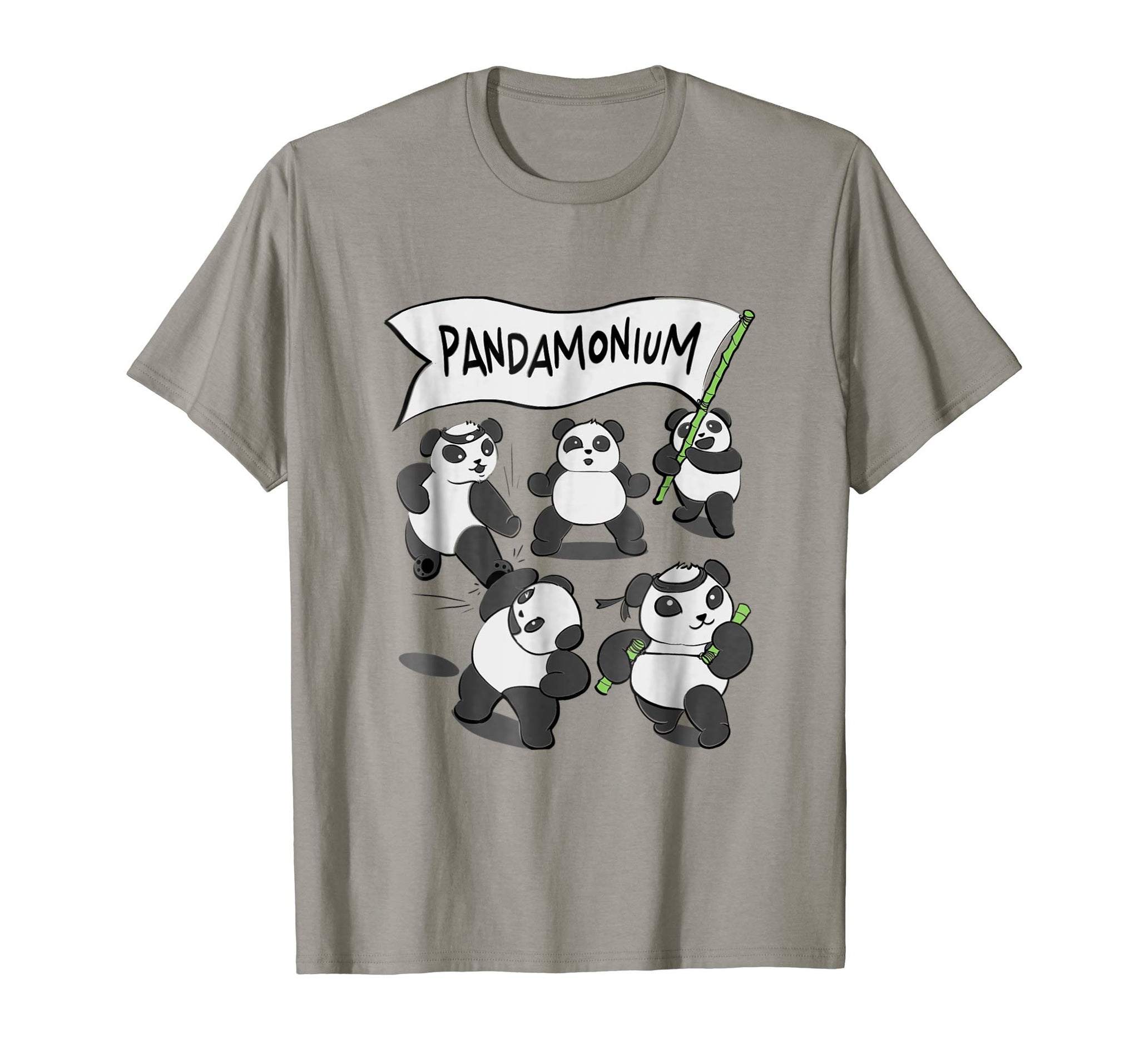 Cute Pandamonium Funny Panda Bear Gift  T-Shirt Slate