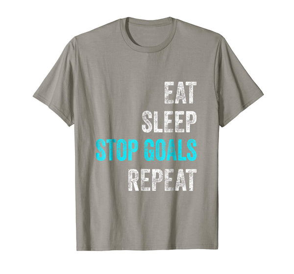 Adorable Goalkeeper Eat Sleep Stop Goals Repeat  T-Shirt Slate