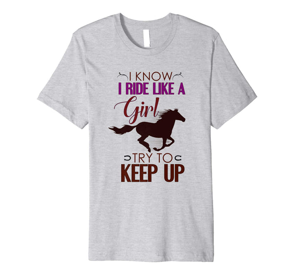 Hot Horse Riding Horseback Riding Horse Lovers Cute  T-Shirt Heather Grey