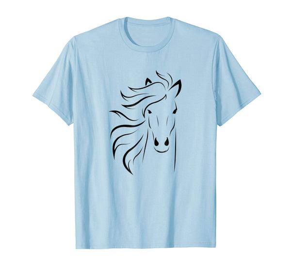 Beautiful Just A Girl Who Loves Horses Horse Racing Riding Tee  T-Shirt Baby Blue