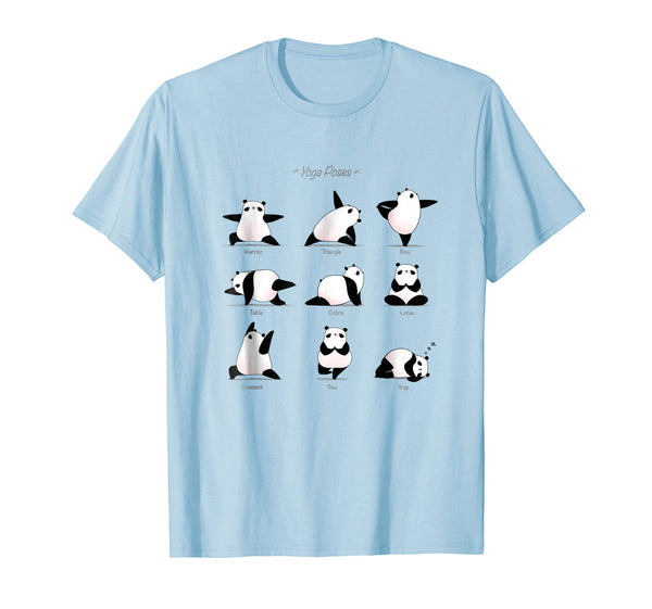 Great Yoga Panda Funny Poses Cool Exercises Gift  T-Shirt Baby Blue