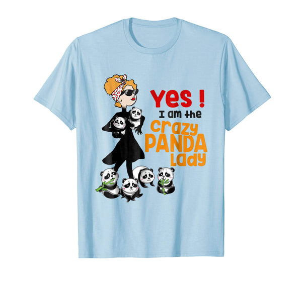 Funny Yes ! I Am The Crazy Panda Lady  T-Shirt Baby Blue