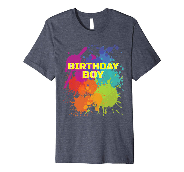 Great Paintball Party Birthday Boy  T-Shirt Heather Blue