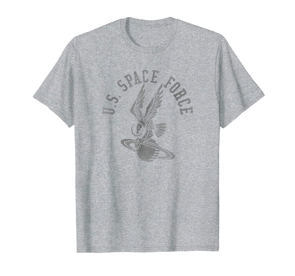 Cool U.s. Space Force Eagle On Saturn Armed Forces  T-Shirt Heather Grey
