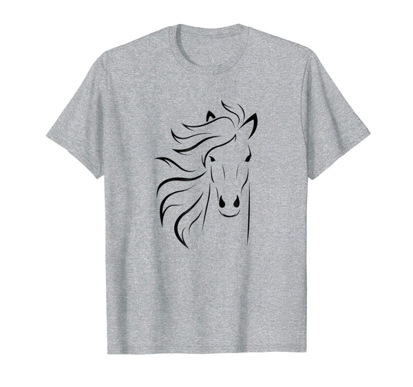 Beautiful Just A Girl Who Loves Horses Horse Racing Riding Tee  T-Shirt Heather Grey