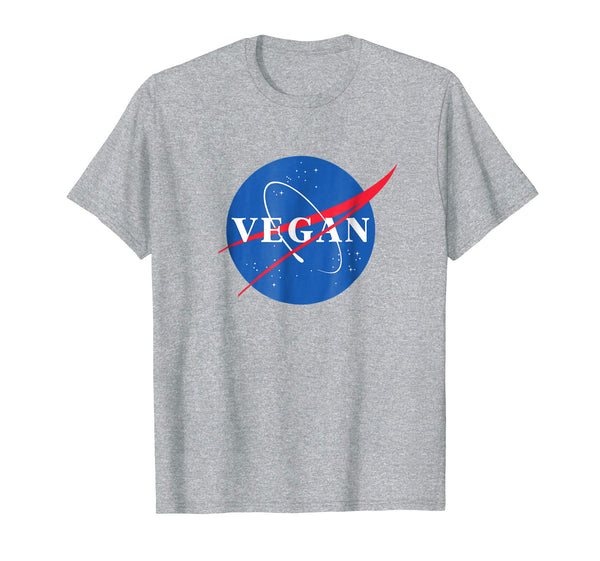 Cool Vegan Logo Nasa Classic Retro  T-Shirt Heather Grey