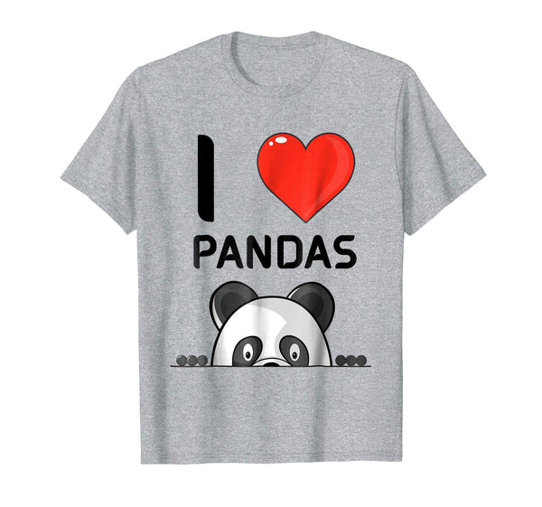 Hotest I Love Pandas Cute Giant Panda Bear Lovers  T-Shirt Heather Grey