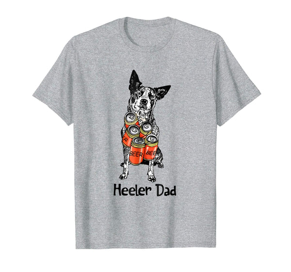 Adorable Heller Dad Beer Lover Father's Day  T-Shirt Heather Grey
